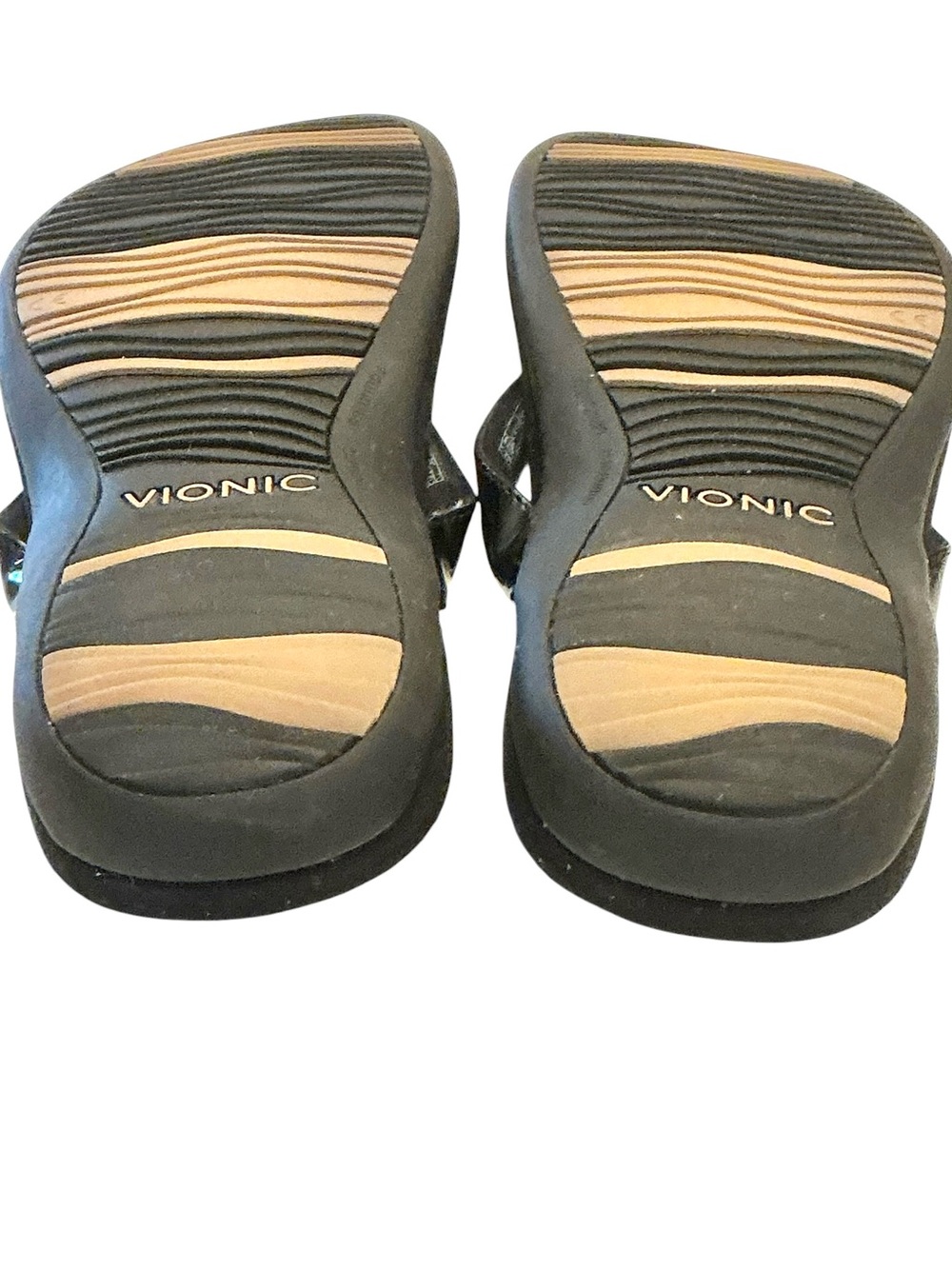 Vionic  Bella II Black Patent Bow Toe-Post Thong Slip on Ortho Sandal Sz-10 Wide - Picture 14 of 15